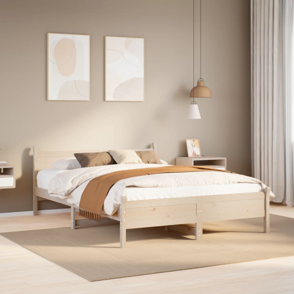 Bedframe Zonder Matras Massief Grenenhout