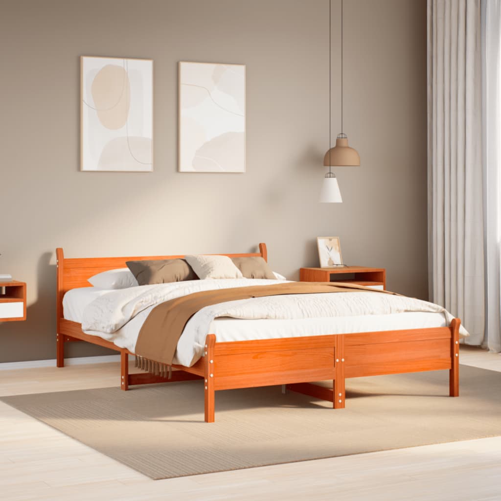 Bedframe Zonder Matras Massief Grenenhout