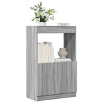 Hoge Kast 92X33X Bewerkt Hout Eikenkleurig Grijs Sonoma