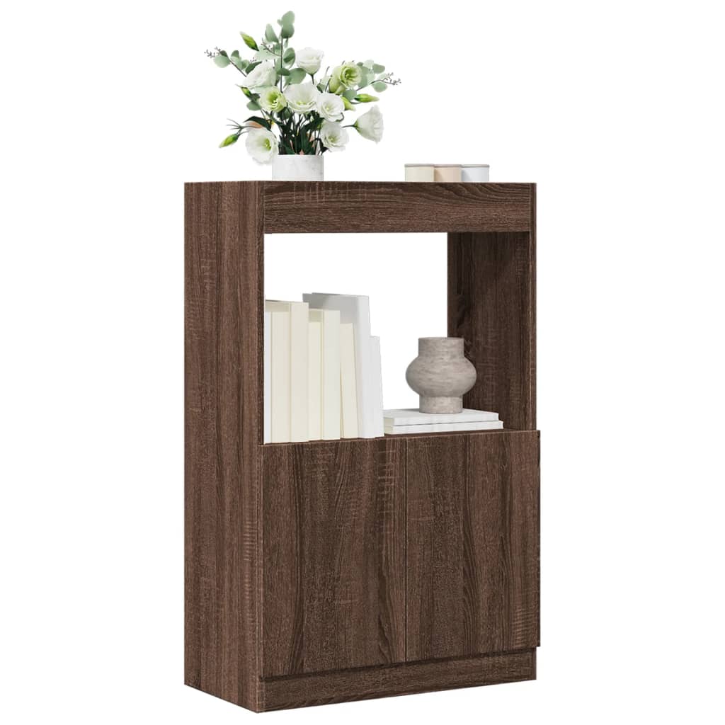 Hoge Kast 92X33X Bewerkt Hout Bruin Eikenkleur