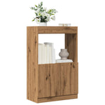 Hoge Kast 92X33X Bewerkt Hout Artisanaal Kleur Eiken