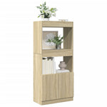 Hoge Kast 92X33X Bewerkt Hout Kleurig Sonoma Eiken