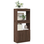 Hoge Kast 92X33X Bewerkt Hout Bruin Eikenkleur