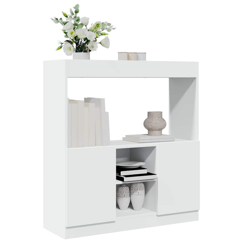 Hoge Kast 92X33X Bewerkt Hout Wit