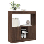 Hoge Kast 92X33X Bewerkt Hout Bruin Eikenkleur