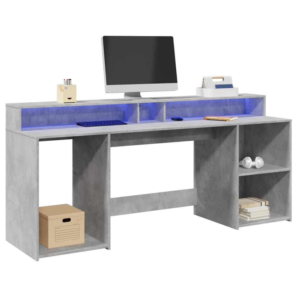 Bureau Met Led-Verlichting Bewerkt Hout