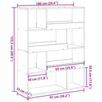 Kamerscherm 100X33X125,5 Cm Bewerkt Hout