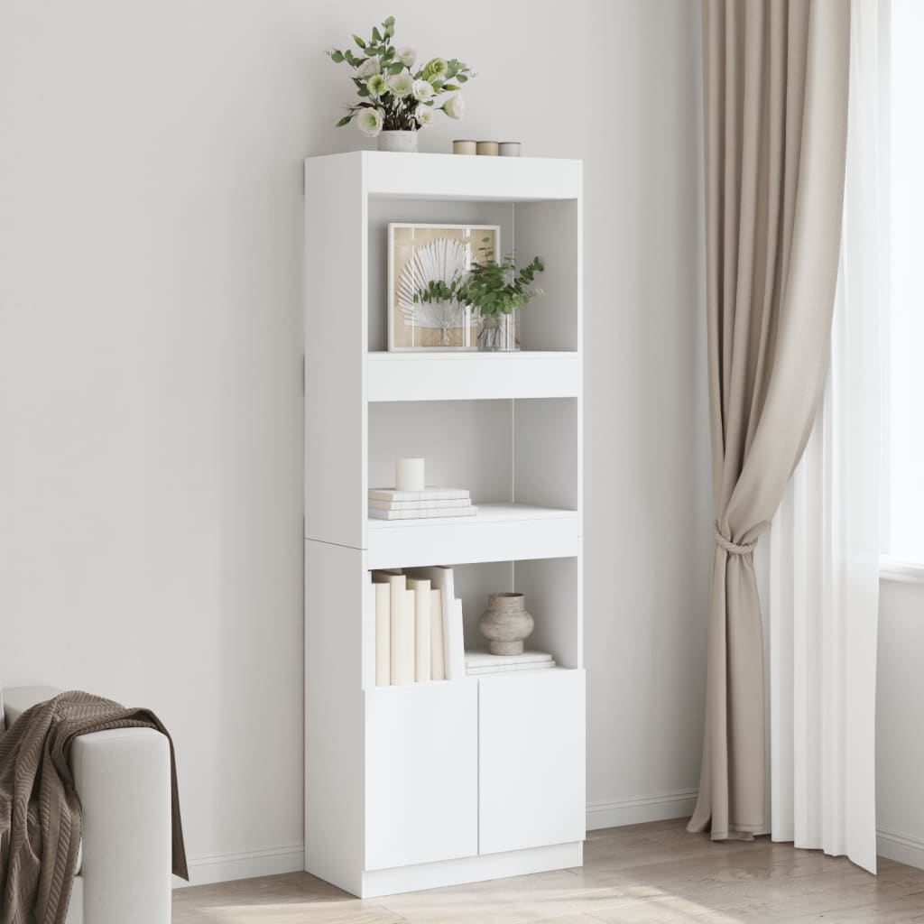 Hoge Kast 92X33X Bewerkt Hout Wit