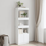 Hoge Kast 92X33X Bewerkt Hout Wit