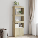 Hoge Kast 92X33X Bewerkt Hout Kleurig Sonoma Eiken
