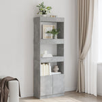 Hoge Kast 92X33X Bewerkt Hout Betongrijs