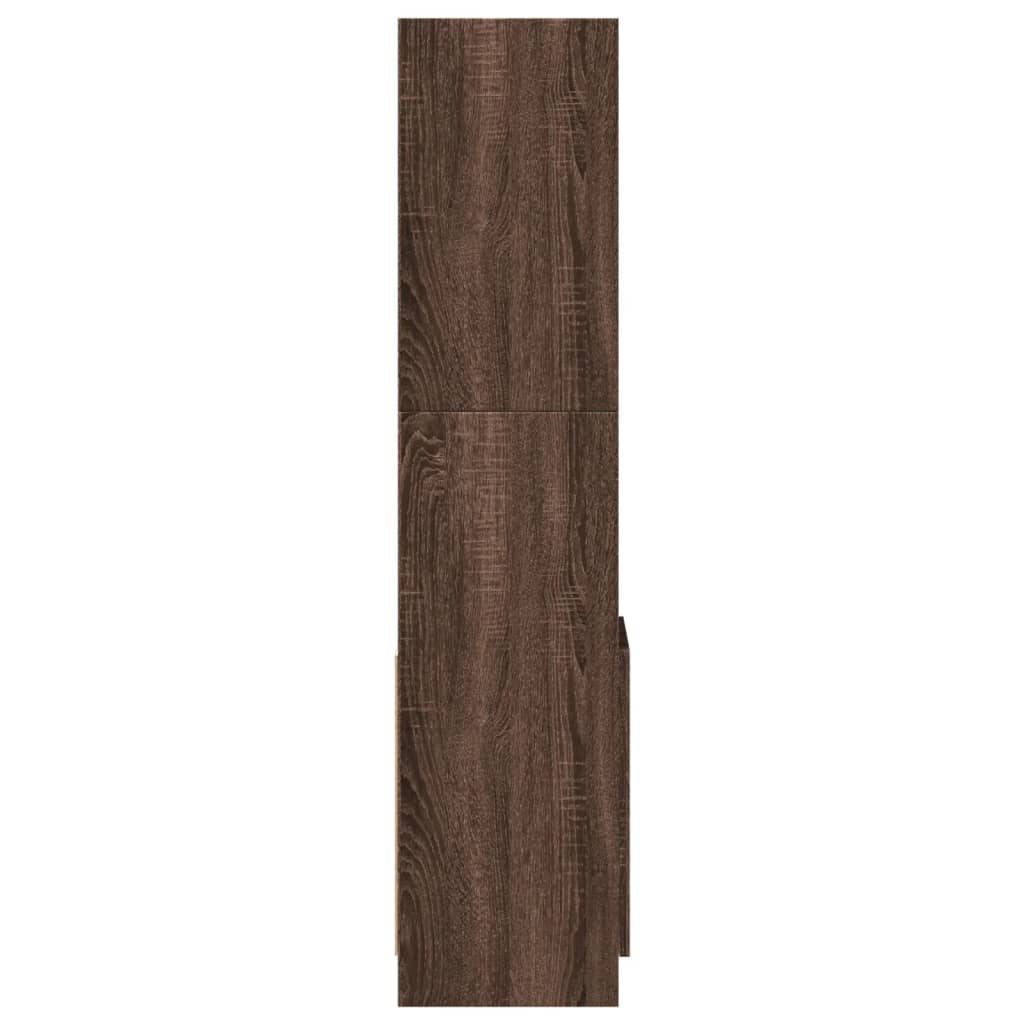 Hoge Kast 92X33X Bewerkt Hout Bruin Eikenkleur