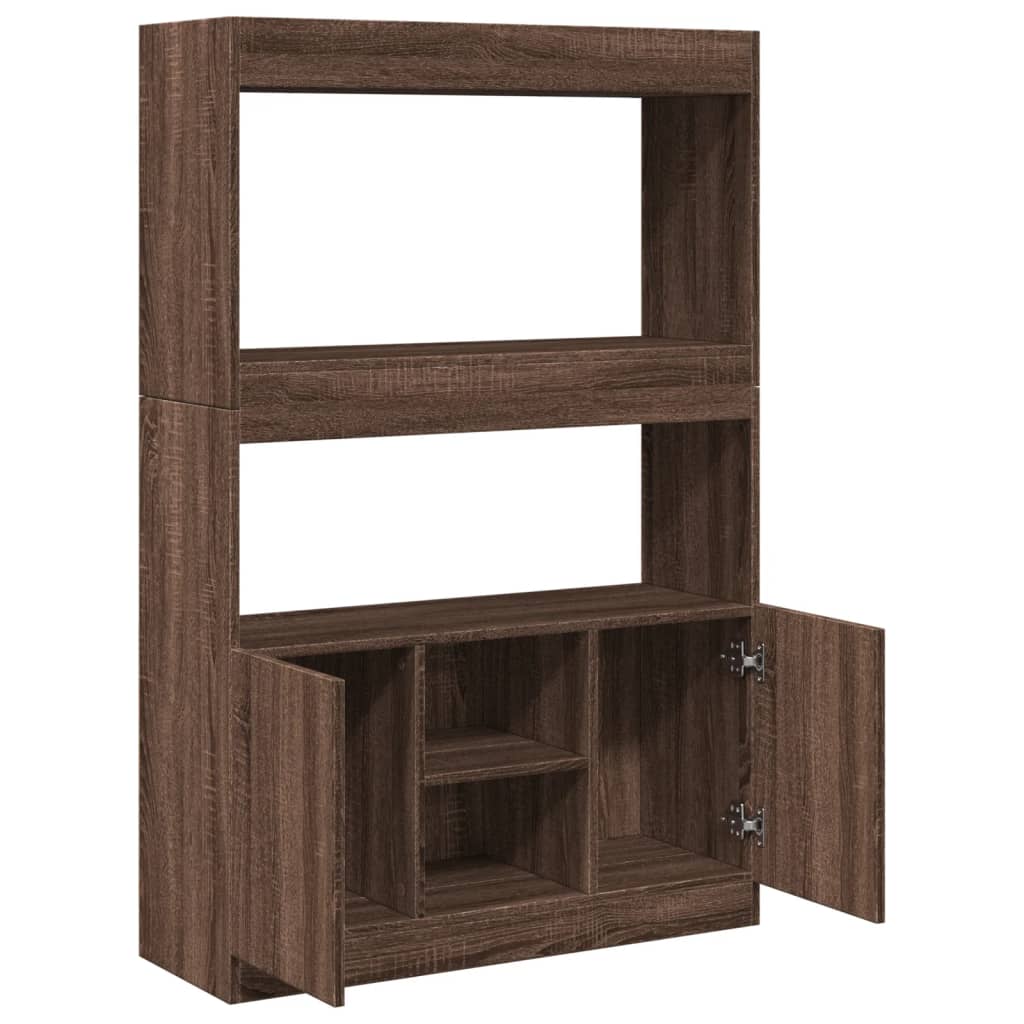 Hoge Kast 92X33X Bewerkt Hout Bruin Eikenkleur
