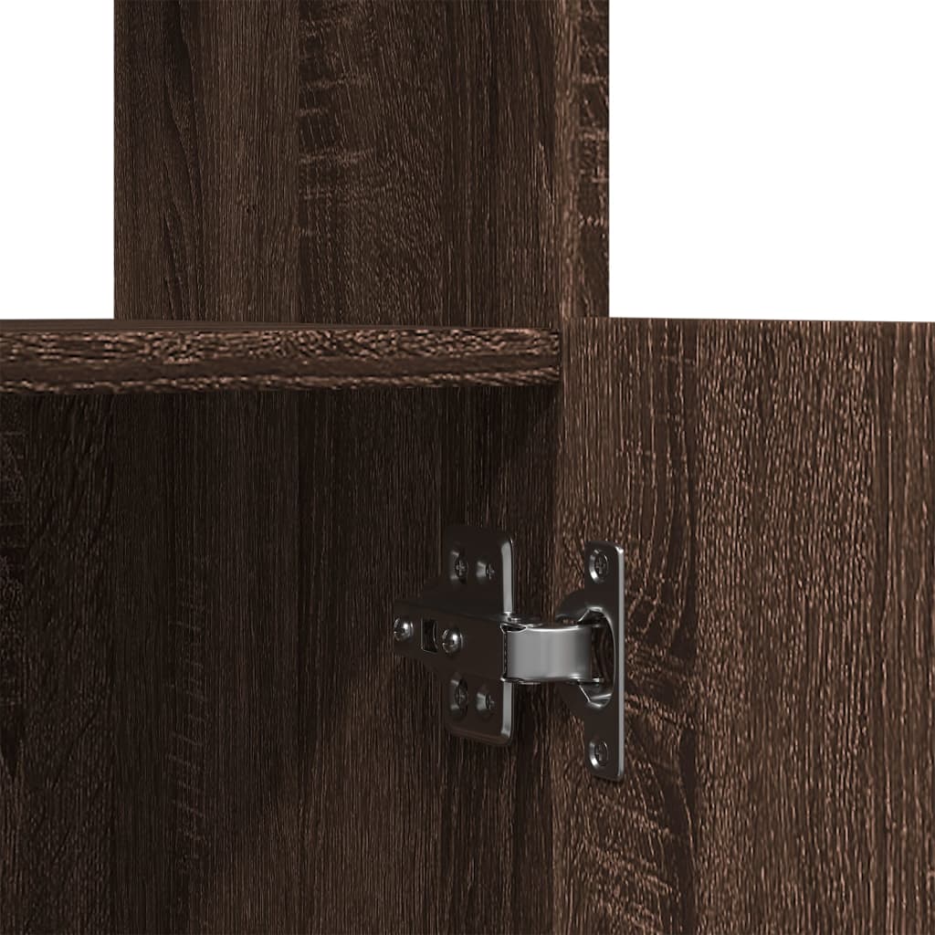 Hoge Kast 92X33X Bewerkt Hout Bruin Eikenkleur