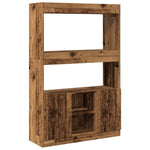 Hoge Kast 92X33X Bewerkt Hout Kleurig Oud Hout
