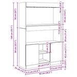 Hoge Kast 92X33X Bewerkt Hout Kleurig Oud Hout