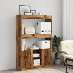 Hoge Kast 92X33X Bewerkt Hout Kleurig Oud Hout