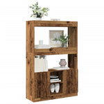 Hoge Kast 92X33X Bewerkt Hout Kleurig Oud Hout