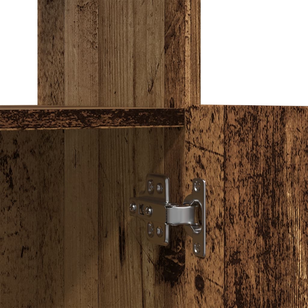 Hoge Kast 92X33X Bewerkt Hout Kleurig Oud Hout