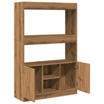Hoge Kast 92X33X Bewerkt Hout Artisanaal Kleur Eiken