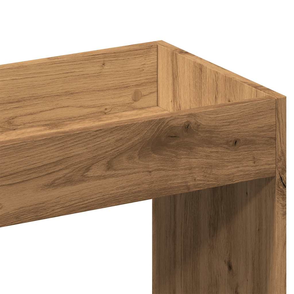 Hoge Kast 92X33X Bewerkt Hout Artisanaal Kleur Eiken