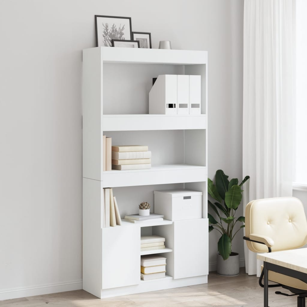 Hoge Kast 92X33X Bewerkt Hout Wit