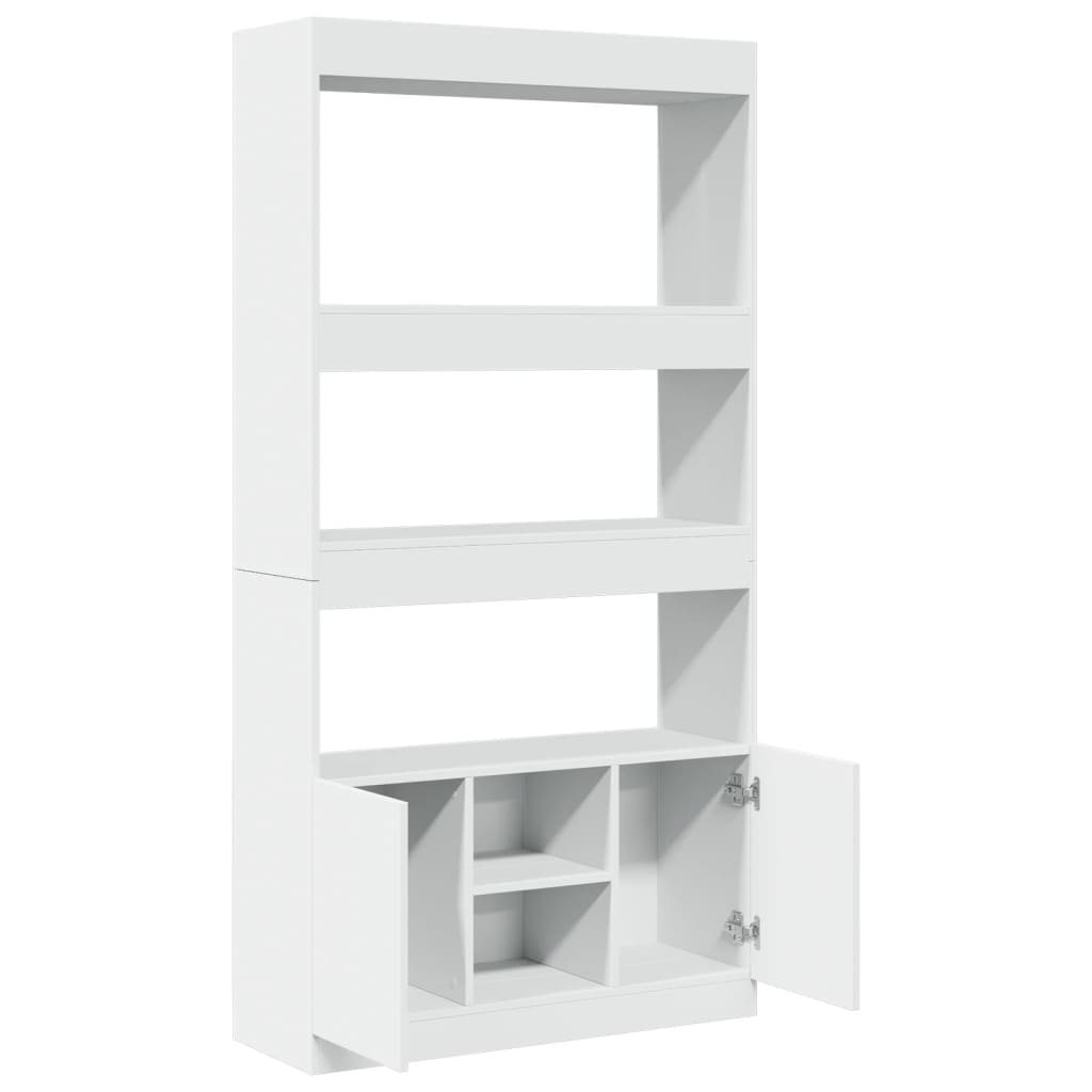 Hoge Kast 92X33X Bewerkt Hout Wit