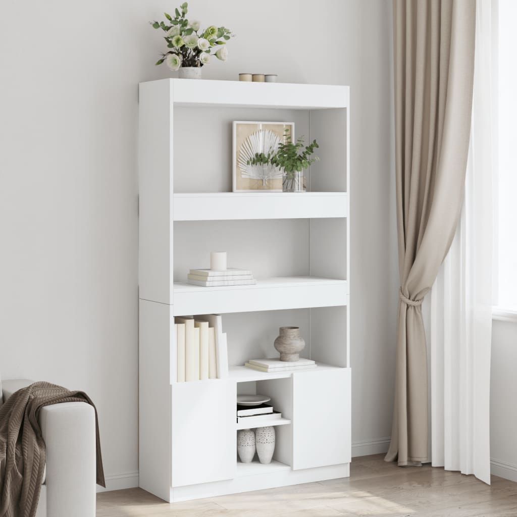 Hoge Kast 92X33X Bewerkt Hout Wit