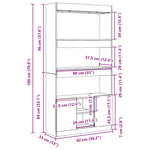 Hoge Kast 92X33X Bewerkt Hout Zwart