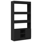 Hoge Kast 92X33X Bewerkt Hout Zwart