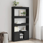 Hoge Kast 92X33X Bewerkt Hout Zwart