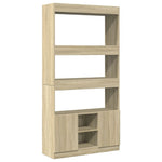 Hoge Kast 92X33X Bewerkt Hout Kleurig Sonoma Eiken