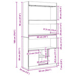 Hoge Kast 92X33X Bewerkt Hout Kleurig Sonoma Eiken