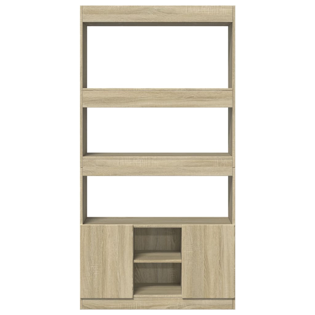Hoge Kast 92X33X Bewerkt Hout Kleurig Sonoma Eiken