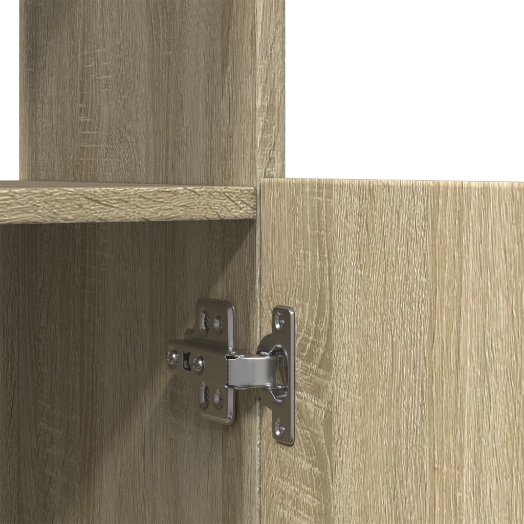 Hoge Kast 92X33X Bewerkt Hout Kleurig Sonoma Eiken