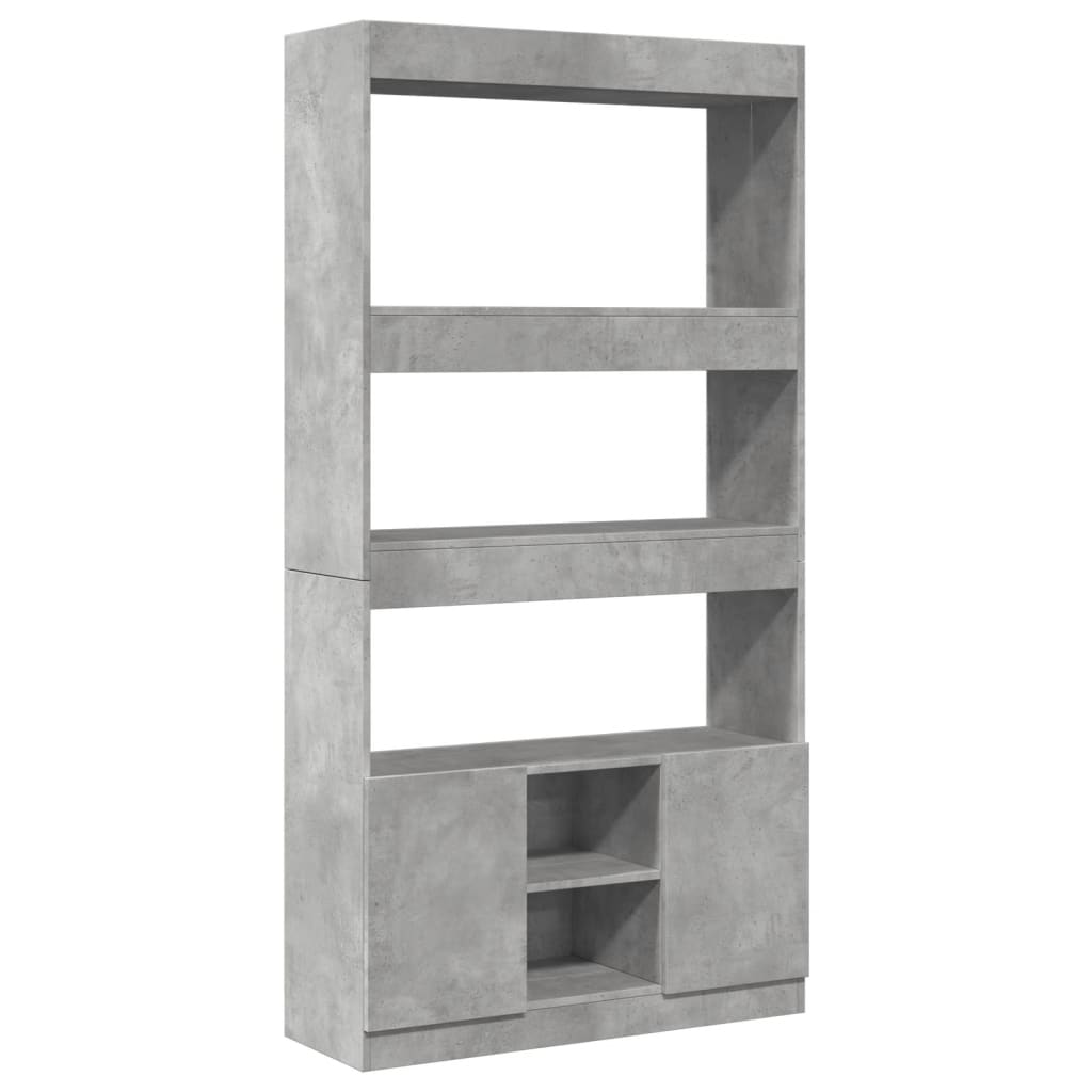 Hoge Kast 92X33X Bewerkt Hout Betongrijs