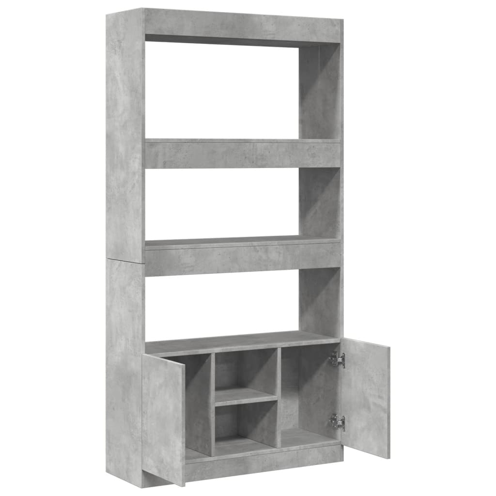 Hoge Kast 92X33X Bewerkt Hout Betongrijs