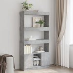 Hoge Kast 92X33X Bewerkt Hout Betongrijs