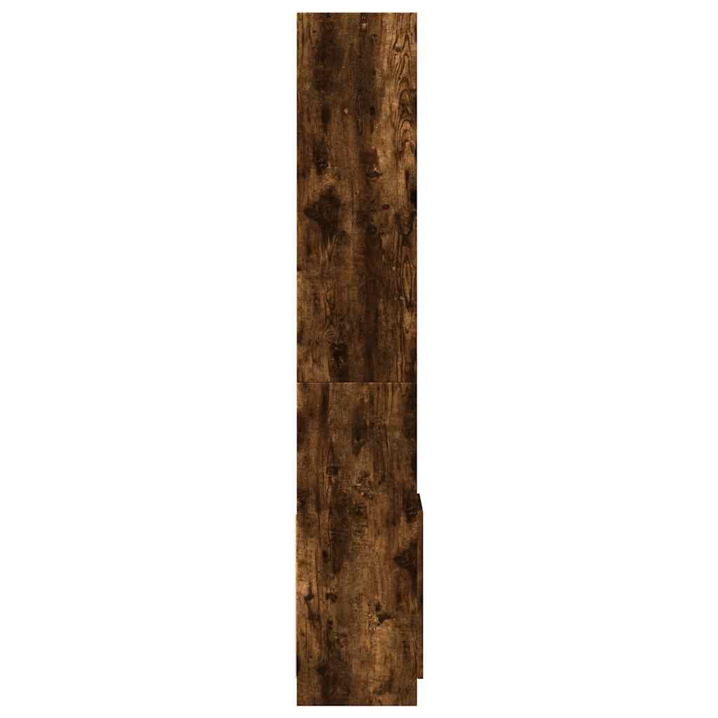 Hoge Kast 92X33X Bewerkt Hout Kleurig Gerookt Eiken