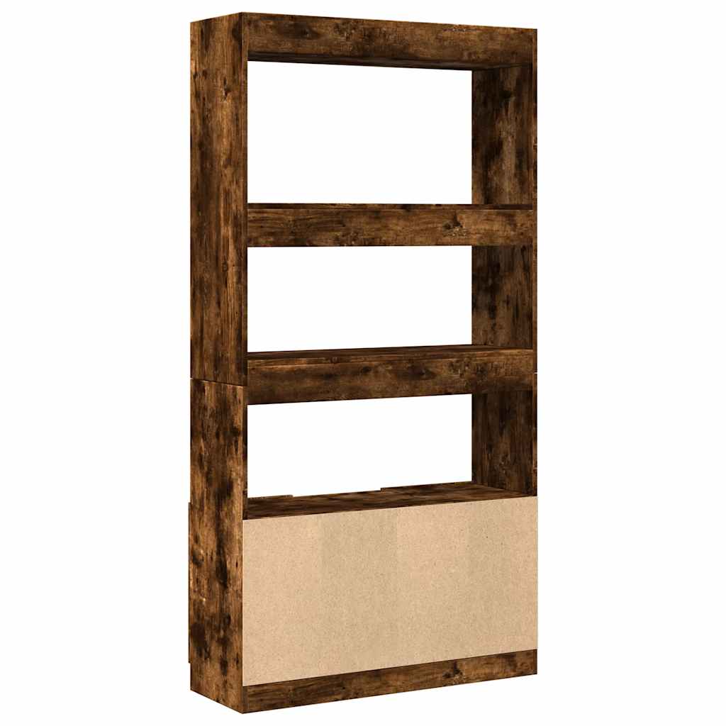 Hoge Kast 92X33X Bewerkt Hout Kleurig Gerookt Eiken