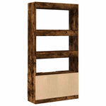 Hoge Kast 92X33X Bewerkt Hout Kleurig Gerookt Eiken