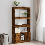 Hoge Kast 92X33X Bewerkt Hout Kleurig Gerookt Eiken