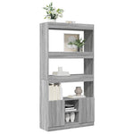Hoge Kast 92X33X Bewerkt Hout Eikenkleurig Grijs Sonoma