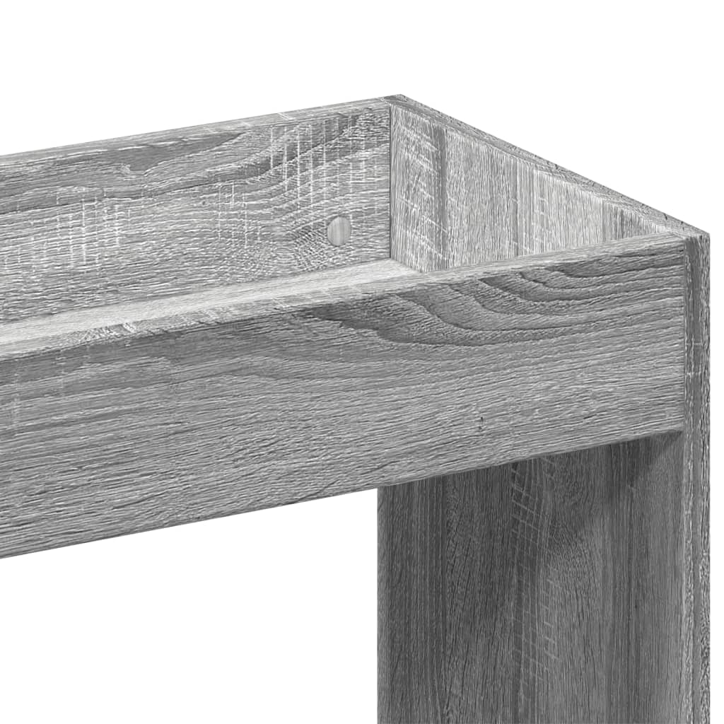 Hoge Kast 92X33X Bewerkt Hout Eikenkleurig Grijs Sonoma
