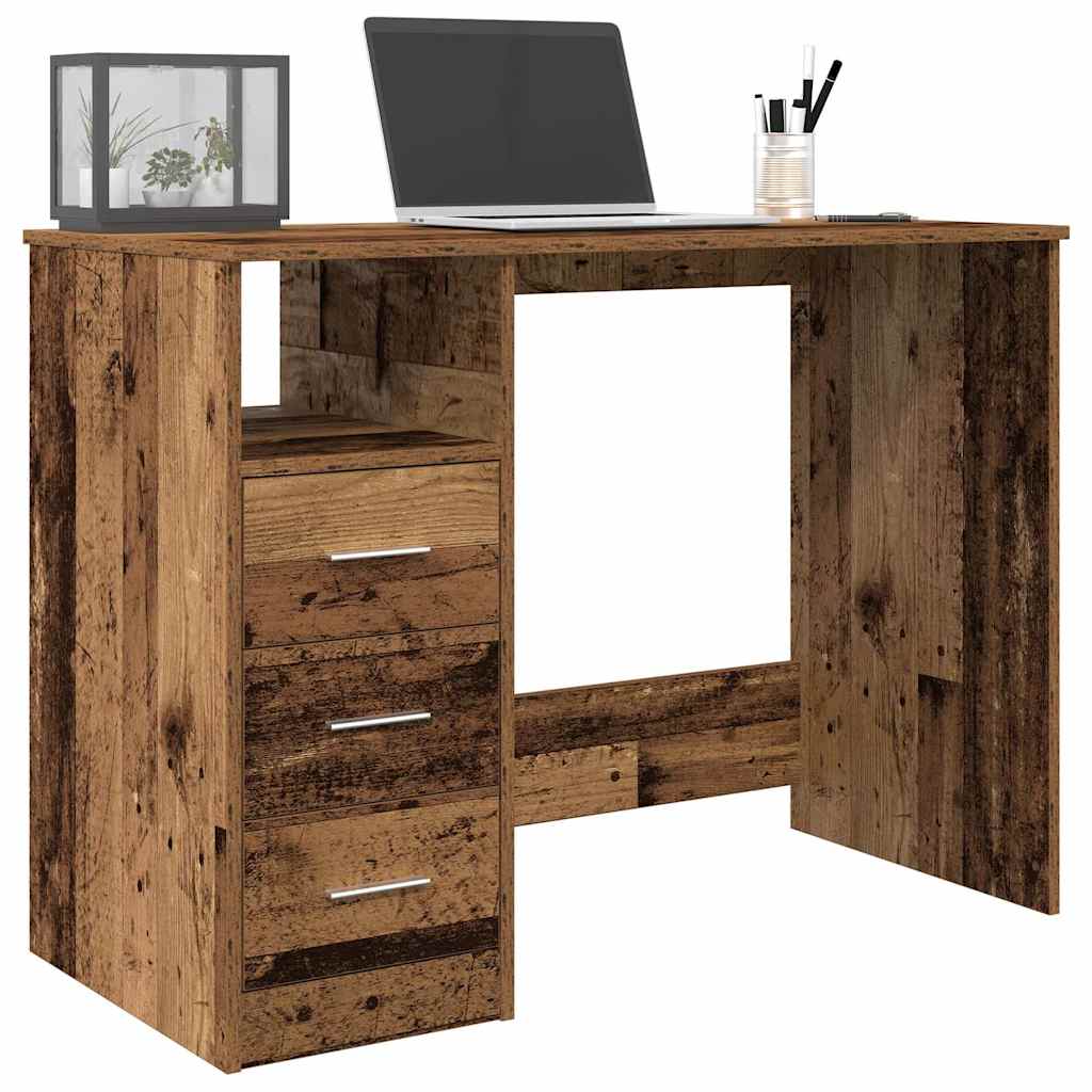 Bureau Met Lades 102X50X76 Cm Bewerkt Hout