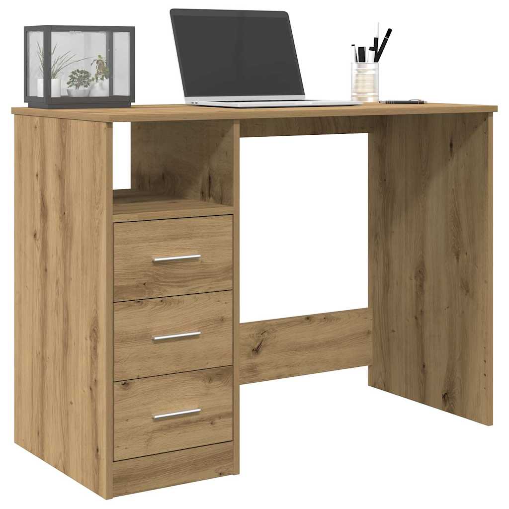 Bureau Met Lades 102X50X76 Cm Bewerkt Hout