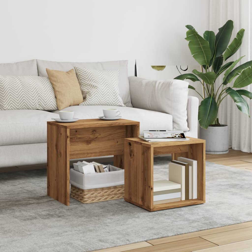 Salontafelset 48X30X45 Cm Bewerkt Hout