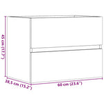 Badkamerkast 60X38,5X45 Cm Bewerkt Hout Betongrijs Lichtbruin