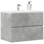 Badkamerkast 60X38,5X45 Cm Bewerkt Hout Betongrijs Lichtbruin