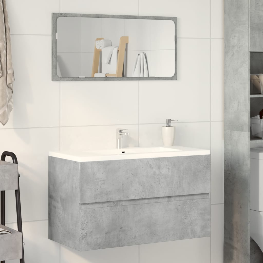 Badkamerwandkast 80X38,5X45 Cm Bewerkt Hout Betongrijs Oud Hout